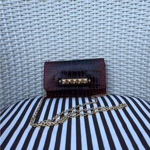 Henri Bendel West 57th Croc-Embossed Clutch/Crossbody Bag~EUC~RARE